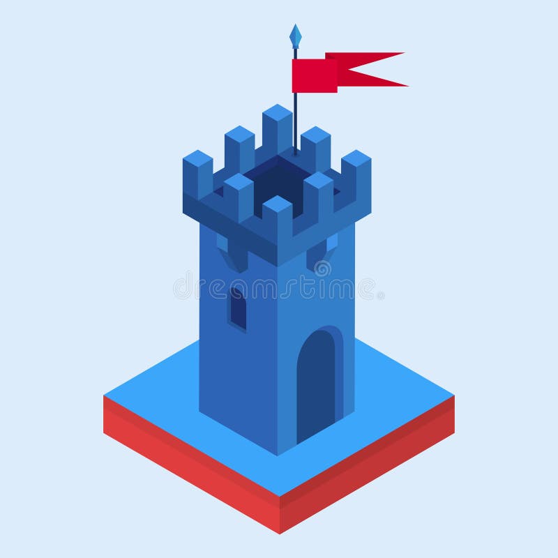 An isometric castle tower