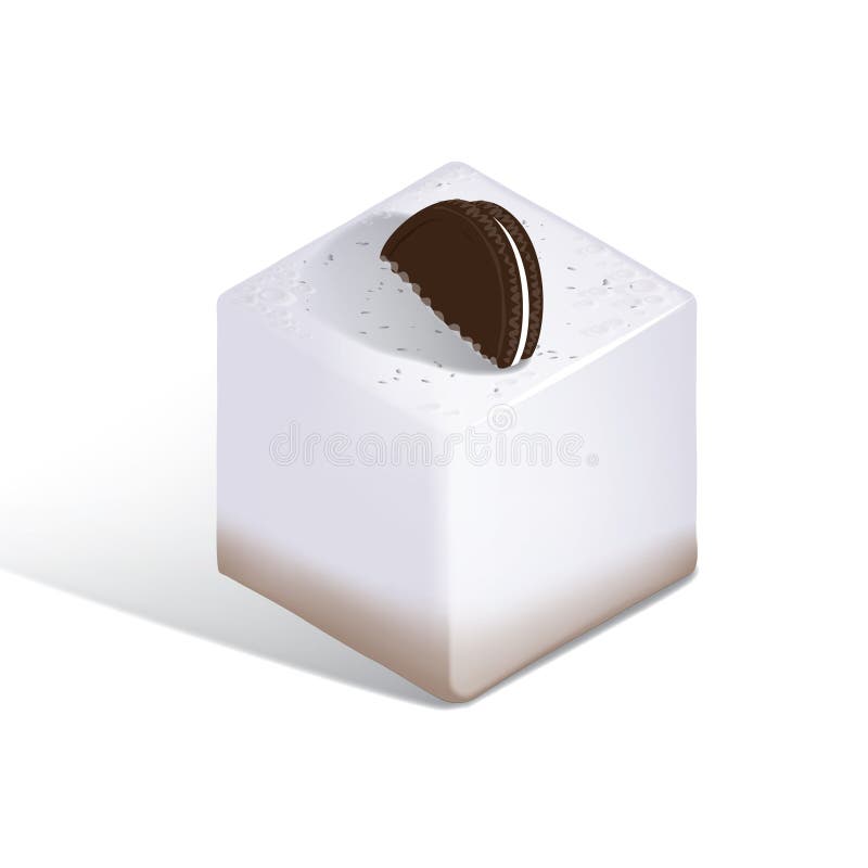 Isometric chocolate cookie milkshake. Vector illustration decorative design stock illustration
