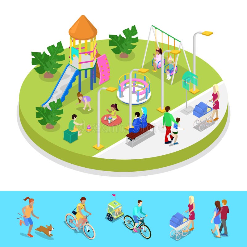 Children Playground Outdoor Park Stock Illustrations 13481 Children