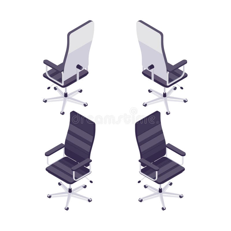 Isometric computer chair isolated. vector illustration
