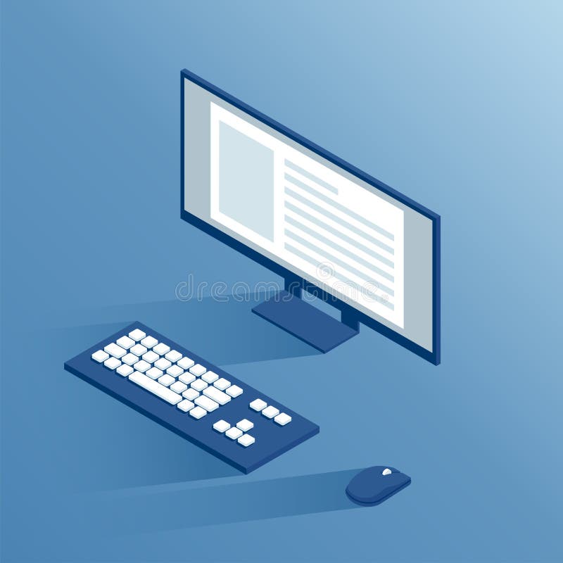 Isometric computer peripherals royalty free illustration