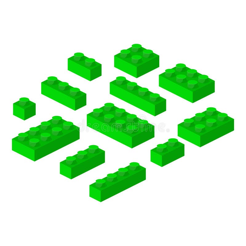 Isometric constructor blocks 3d preschool build cubic vector illustration. royalty free illustration Isometric constructor blocks 3d preschool build cubic vector illustration. royalty free illustration