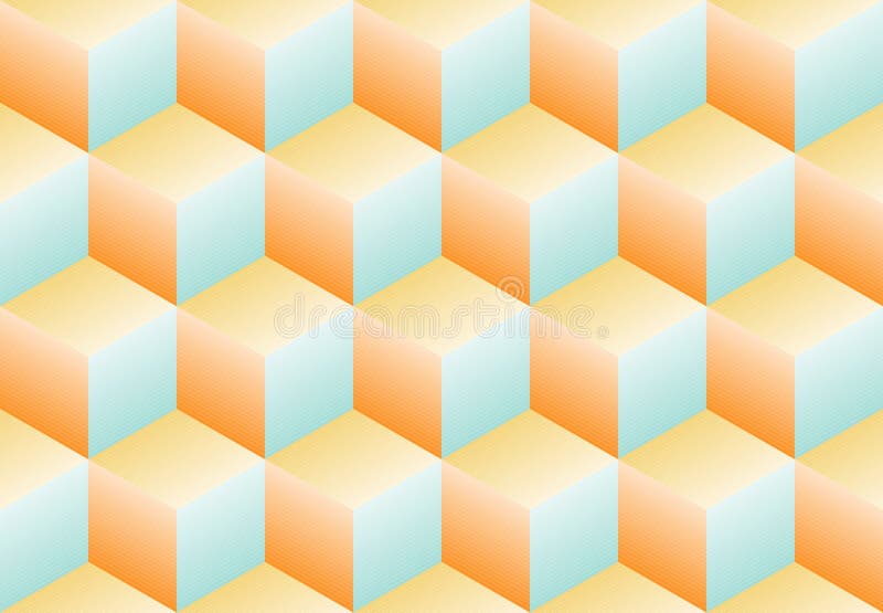 Isometric cube shape pattern in summer. royalty free stock image