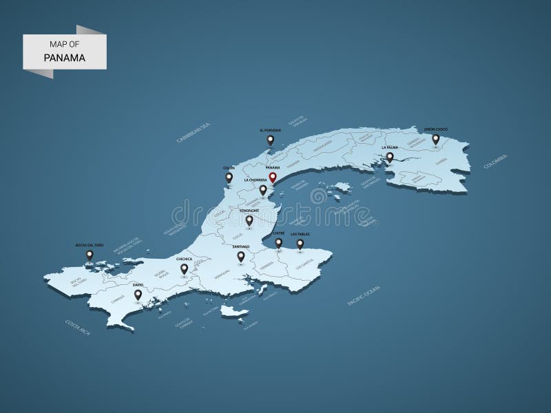 Isometric 3D mapy Panamski wektorowy pojęcie royalty ilustracja