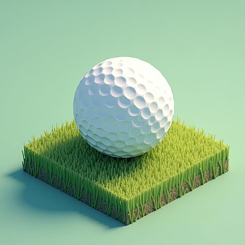 An isometric depiction of a golf ball vector illustration