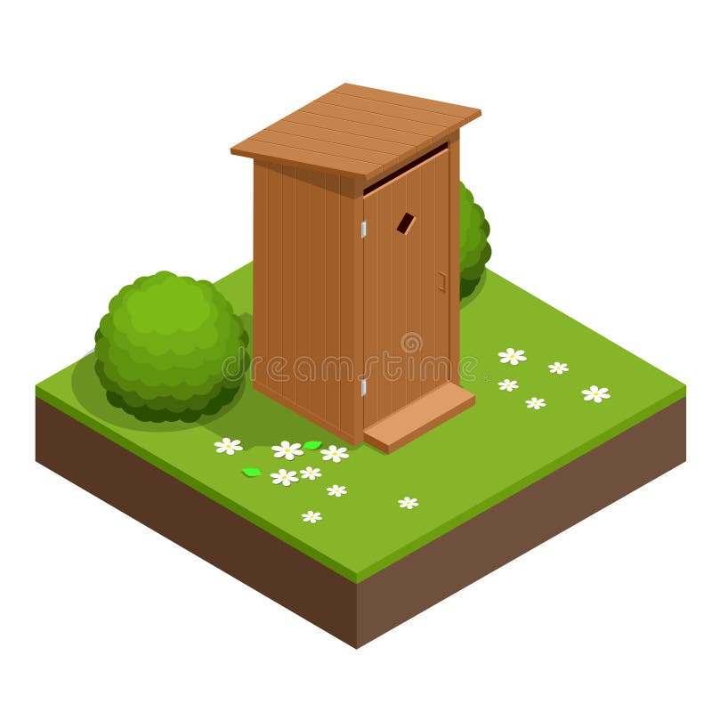 Isometric drewniana życiorys toaletowa kabina Wycieczkować usługa Płaska koloru stylu wektoru ikona ilustracja wektor Isometric drewniana życiorys toaletowa kabina Wycieczkować usługa Płaska koloru stylu wektoru ikona ilustracja wektor