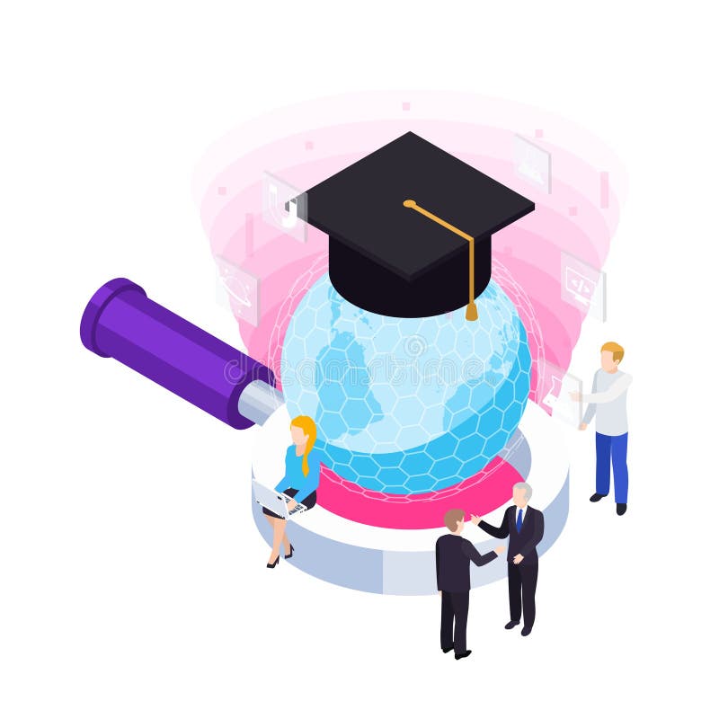 Isometric Elearning Concept vector illustration