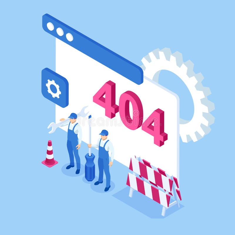 Fun error. Isometric Errow. 404 Graphic. Web Foundation.