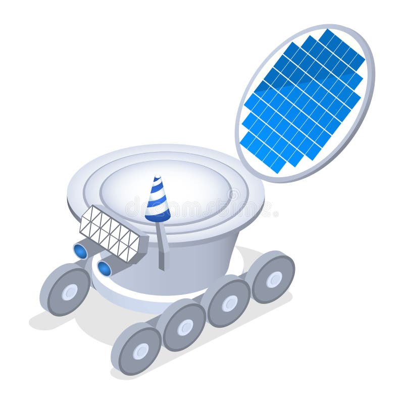 Isometric flat 3D concept lunar rover royalty free illustration Isometric flat 3D concept lunar rover royalty free illustration