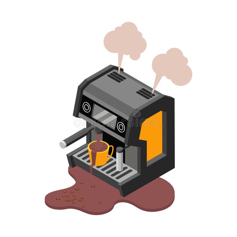 Broken Coffee Machine royalty free illustration