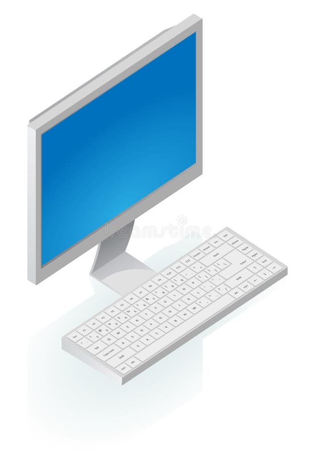 Isometric icon of desktop computer royalty free illustration