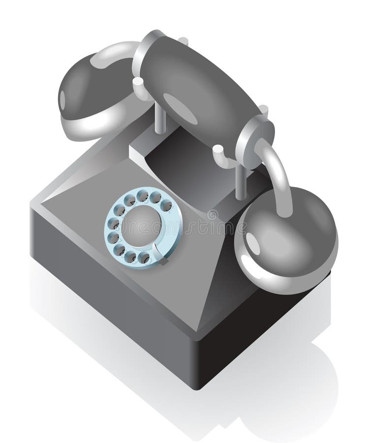 Isometric icon of vintage phone royalty free illustration