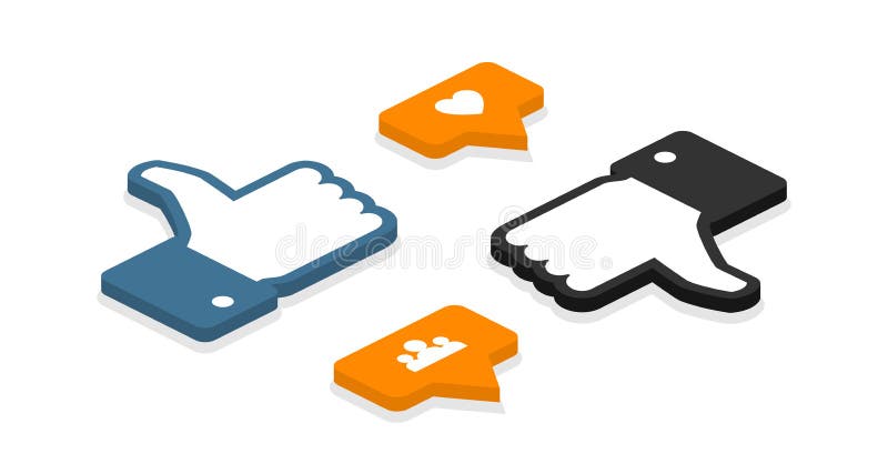 Isometric ikony Set Lubi ikonę Jak odpierająca powiadomienie ikona Jak ikony ilustracja wektor Isometric ikony Set Lubi ikonę Jak odpierająca powiadomienie ikona Jak ikony ilustracja wektor