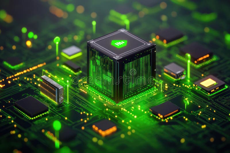 Isometric Illustration of Big Data Analysis and Data Stream in Digital Datacenter with Database Hosting Server Cloud St stock de ilustración