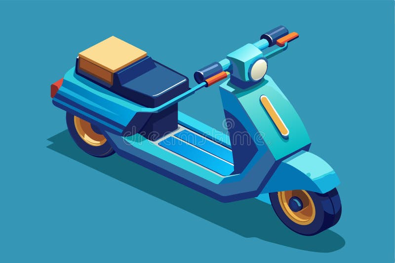 Isometric illustration of a blue water scooter with customizable features, Water scooter Customizable Isometric Illustration stock illustration