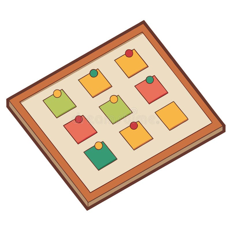 Isometric Illustration of Colourful Sticky Notes vector illustration