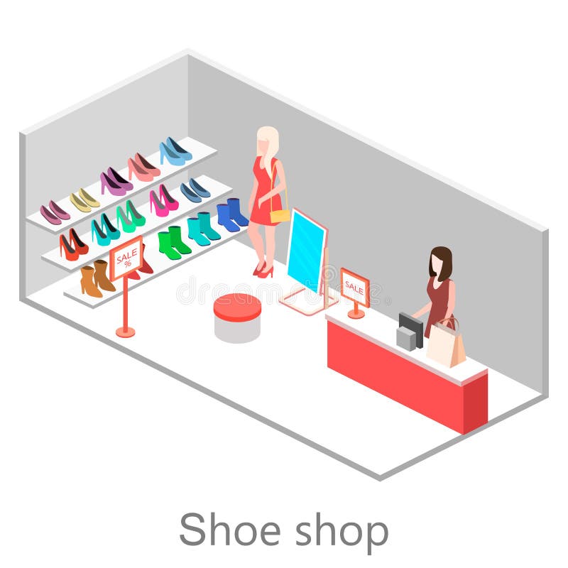 Inside Shoe Store Stock Illustrations 184 Inside Shoe Store Stock
