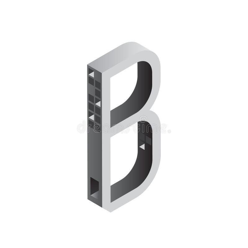 Isometric Letter B. Vector Illustration Decorative Design Stock Vector Illustration of
