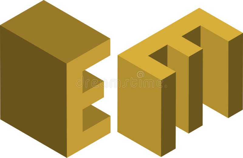 Isometric Letter E. Template for Creating Logos, Emblems, Monograms