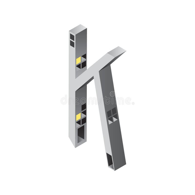 Isometric Letter K. Vector Illustration Decorative Design Stock Illustration Illustration of