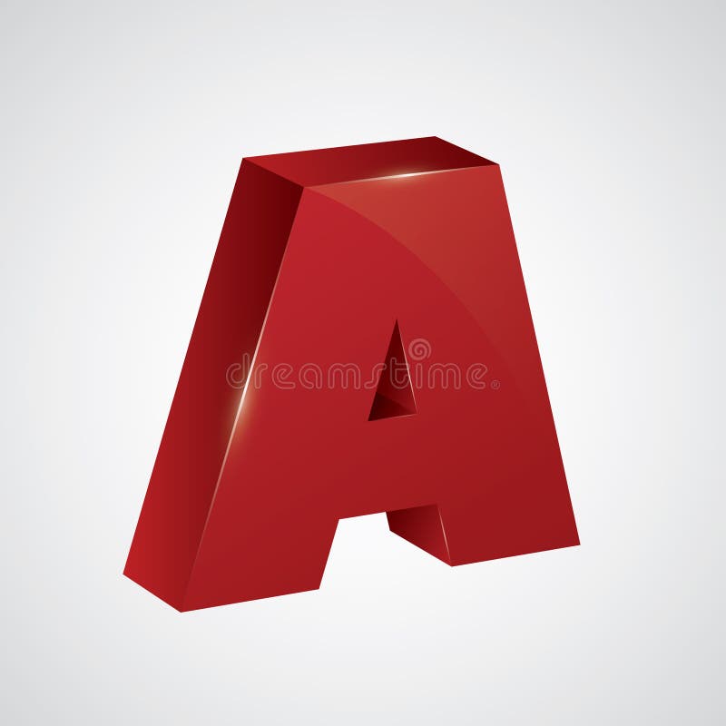 Isometric Letter a. Vector Illustration Decorative Design Stock Vector