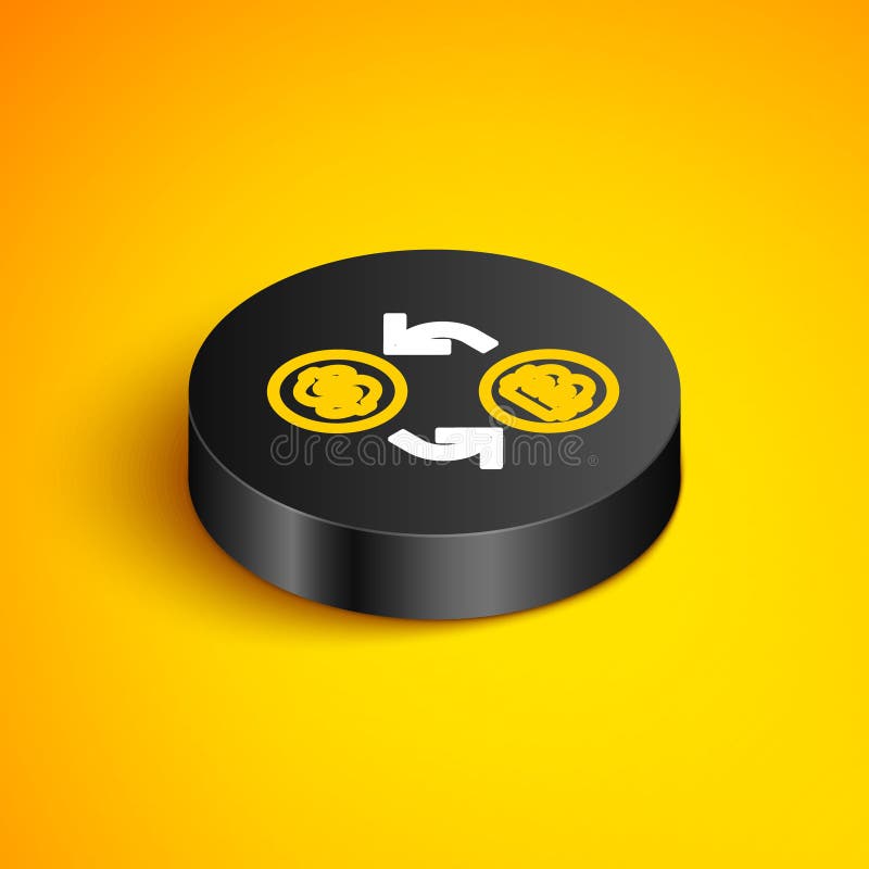 Isometric line Processor chip with dollar icon isolated on yellow background. CPU, central processing unit, microchip royalty free illustration