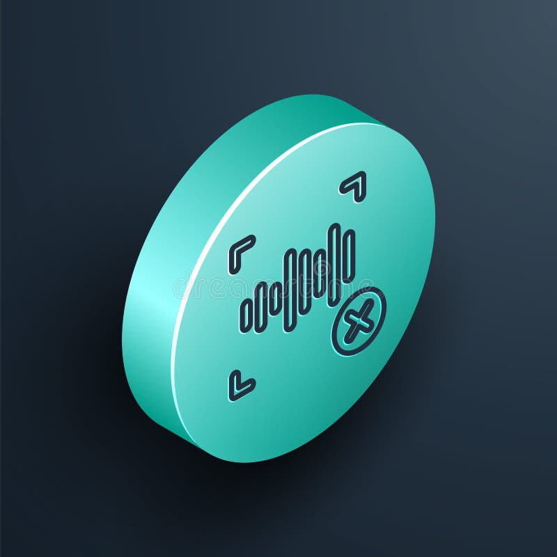 Isometric line Rejection voice recognition icon isolated on black background. Voice biometric access authentication for royalty free illustration