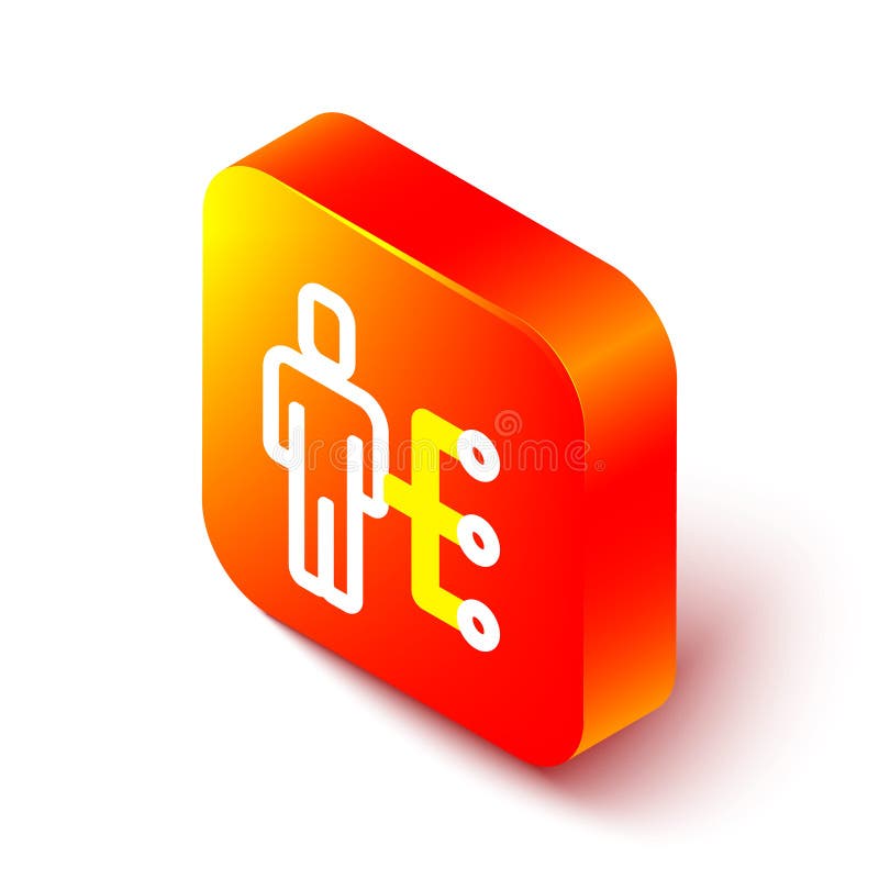 Isometric line User of man in business suit icon isolated on white background. Business avatar symbol user profile icon stock illustration