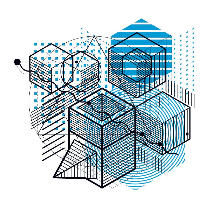 Isometric linear abstract vector background, lined abstraction. royalty free illustration