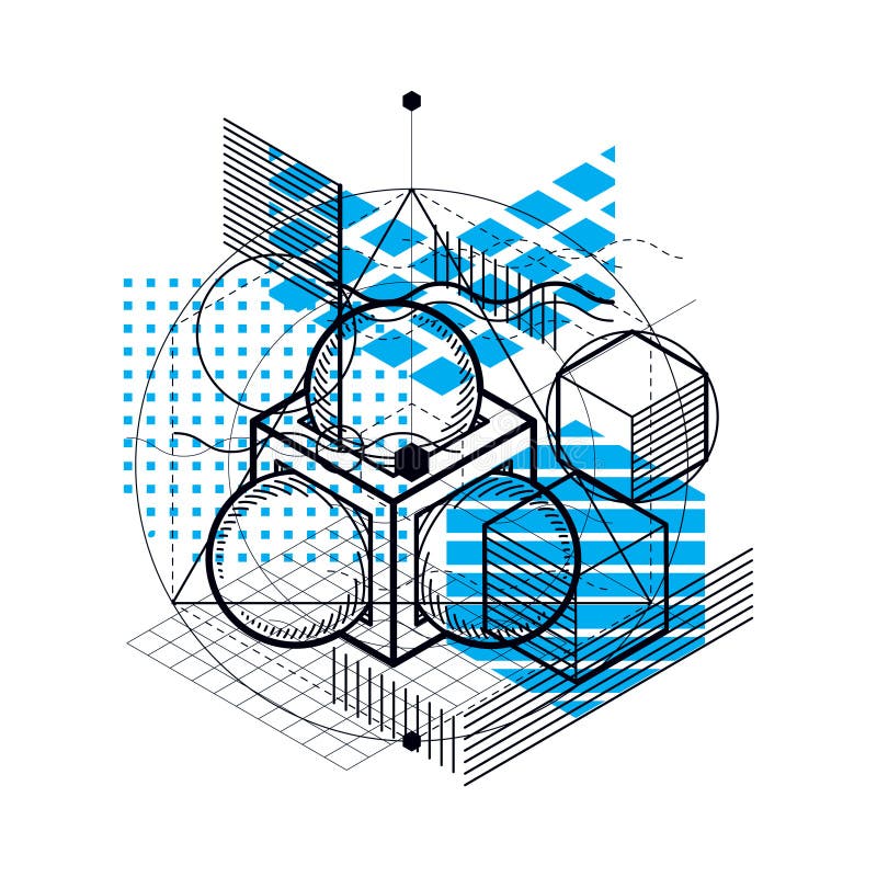 Isometric linear abstract vector background, lined abstraction. vector illustration