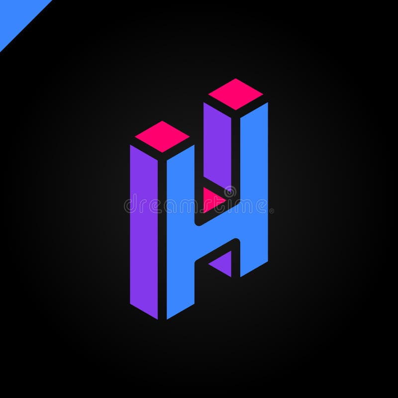 Isometric listu H logo Abstrakcjonistyczny i prosty wektorowy logotyp ilustracja wektor