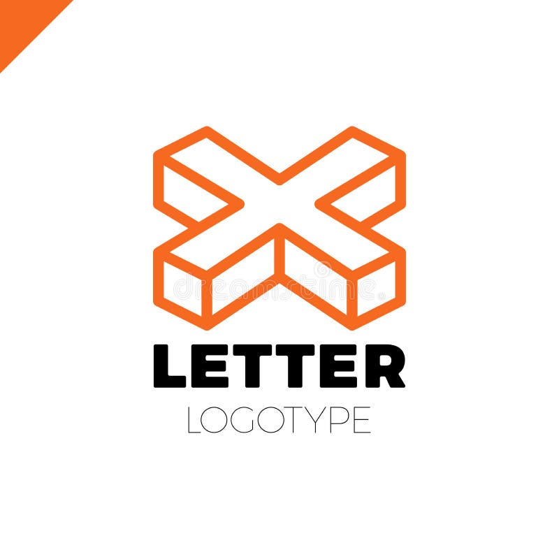 Isometric listu X loga ikony projekta szablonu elementy royalty ilustracja