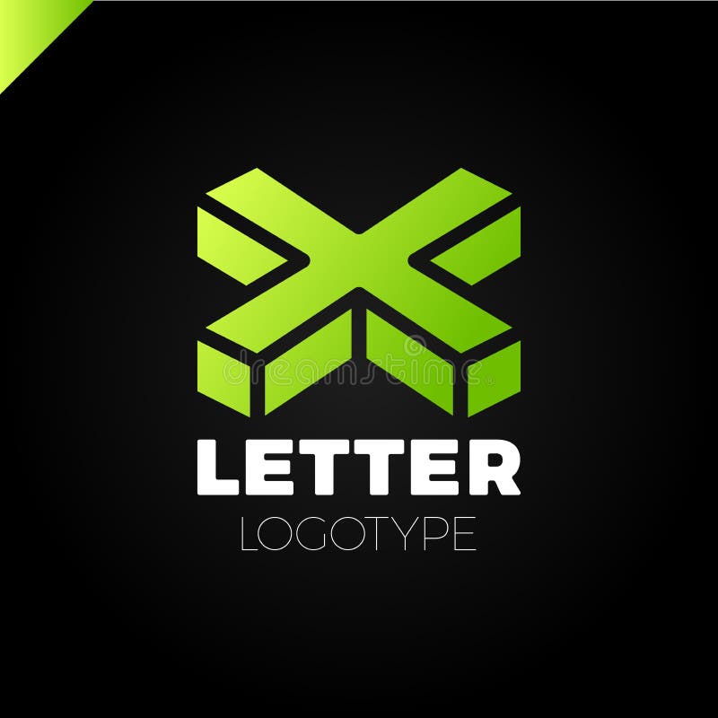 Isometric listu X loga ikony projekta szablonu elementy ilustracji
