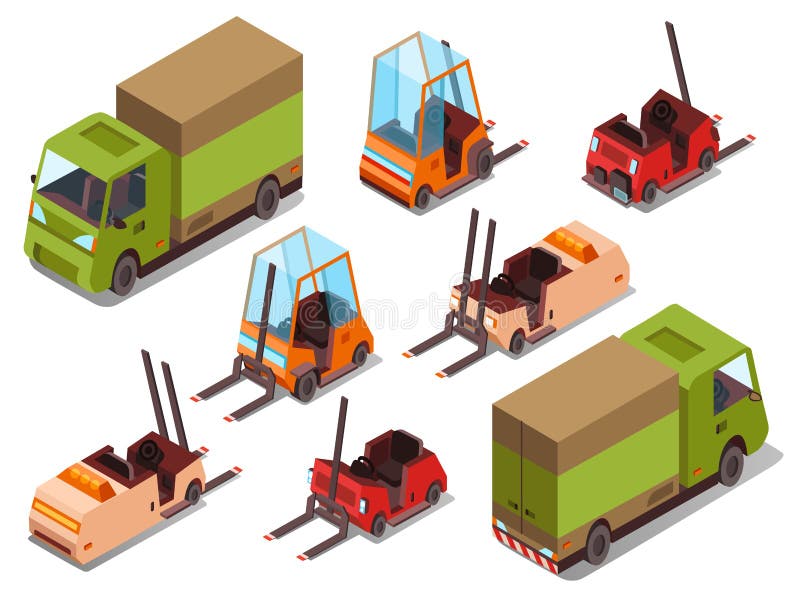 Isometric loader trucks vector illustration stock illustration Isometric loader trucks vector illustration stock illustration