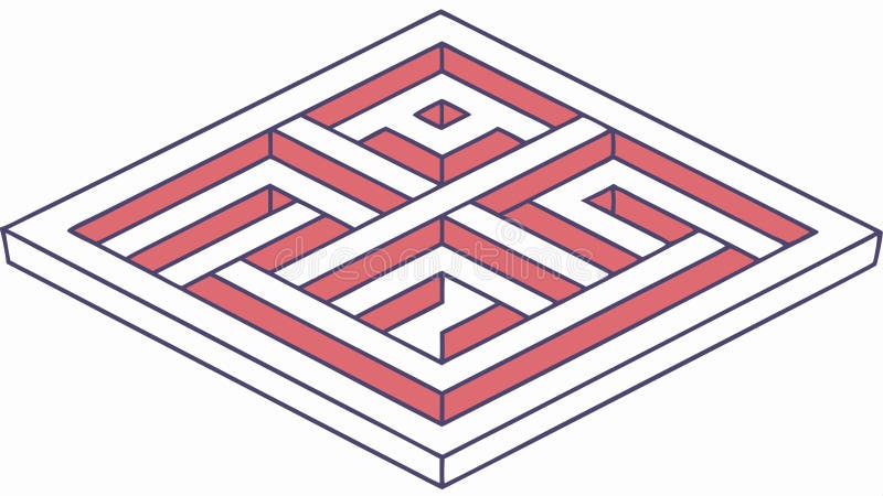Isometric Maze Puzzle, Complex Problem Solving Concept vector design Generative AI vector illustration