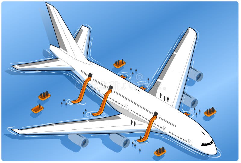 Isometric plane crash, ditched vector illustration Isometric plane crash, ditched vector illustration