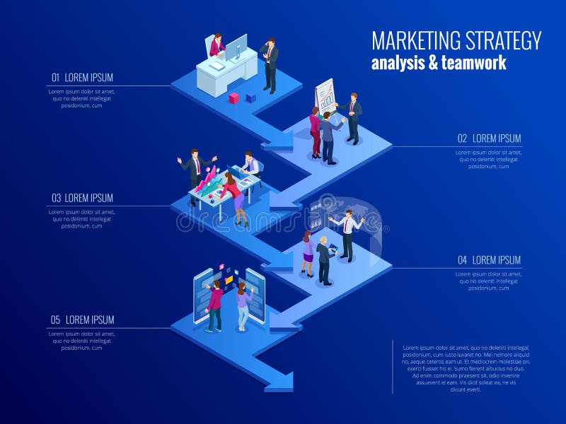 Isometric prezentacji infographics biznesowy szablon z 5 opcjami Biznesowych dane unaocznienie, cyfrowy marketing royalty ilustracja Isometric prezentacji infographics biznesowy szablon z 5 opcjami Biznesowych dane unaocznienie, cyfrowy marketing royalty ilustracja