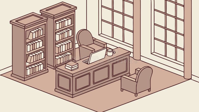 Isometric Professional Office. Organisierter Workspace Design Vektordesign Generative AI lizenzfreie abbildung