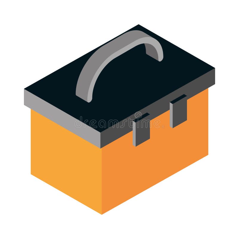 Isometric Repair Construction Toolbox Work Equipment Flat Style Icon