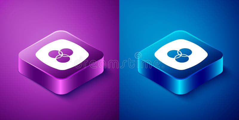 Isometric RGB and CMYK Color Mixing Icon Isolated on Blue and Purple ...