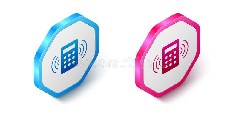 Isometric Security system control panel with display icon isolated on white background. Keypad of security system for stock illustration