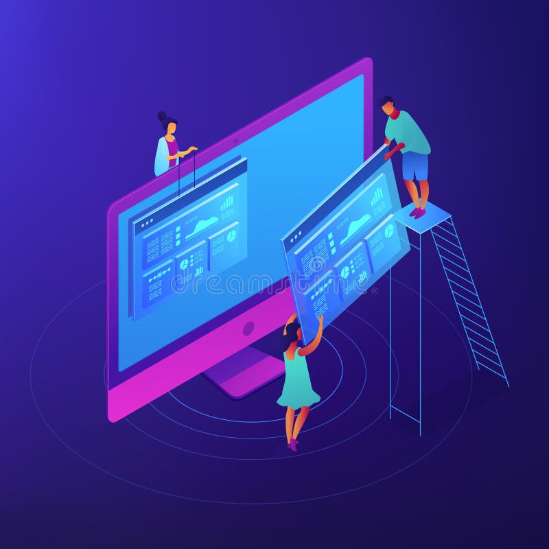 Isometric SEO analizy ilustracja royalty ilustracja Isometric SEO analizy ilustracja royalty ilustracja