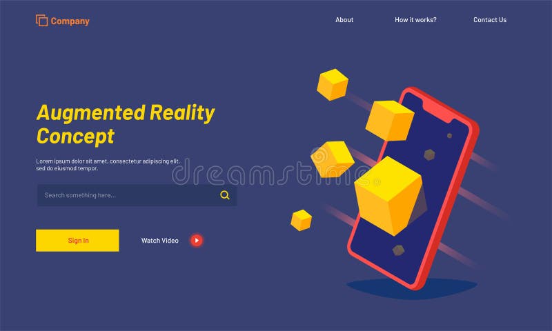 Isometric smartphone with blocks, responsive landing page for Au royalty free illustration