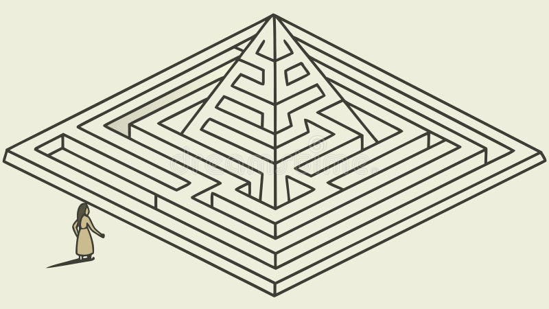 Isometric Square Maze, Complex Puzzle Game Element, vector design Generative AI vector illustration