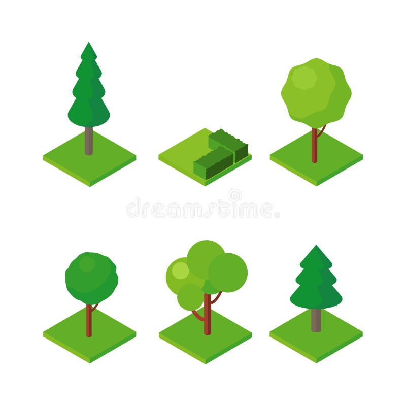 Isometric Trees Icon.Vector Illustration Isolated on White Background ...