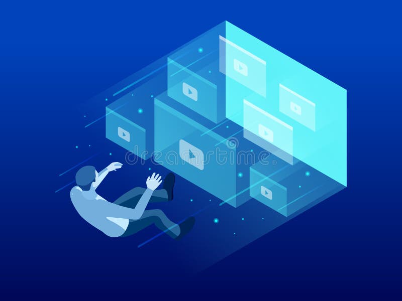 Isometric webinar konferencja, online wideo szkolenie, tutorial podcast, lać się, webinar, wideo pojęcie ilustracja wektor Isometric webinar konferencja, online wideo szkolenie, tutorial podcast, lać się, webinar, wideo pojęcie ilustracja wektor