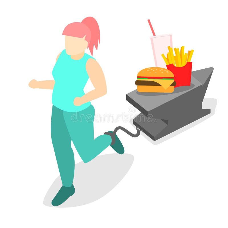 Isometric woman runs royalty free illustration Isometric woman runs royalty free illustration