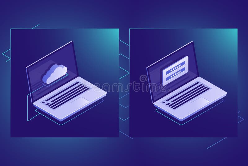 Isometric εικονίδιο τεχνολογίας αποθήκευσης στοιχείων σύννεφων, ασφάλεια προσωπικής πληροφορίας, φορητός προσωπικός υπολογιστής, απεικόνιση αποθεμάτων Isometric εικονίδιο τεχνολογίας αποθήκευσης στοιχείων σύννεφων, ασφάλεια προσωπικής πληροφορίας, φορητός προσωπικός υπολογιστής, απεικόνιση αποθεμάτων