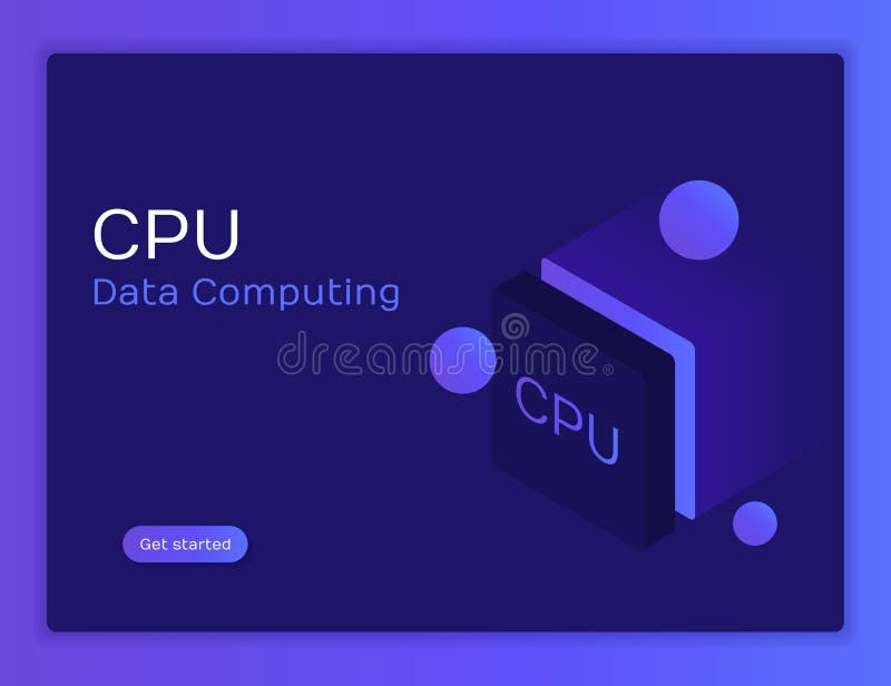 Isometric επίπεδο τσιπ επεξεργαστών ΚΜΕ GPU σύγχρονο διάνυσμα απεικό&n απεικόνιση αποθεμάτων