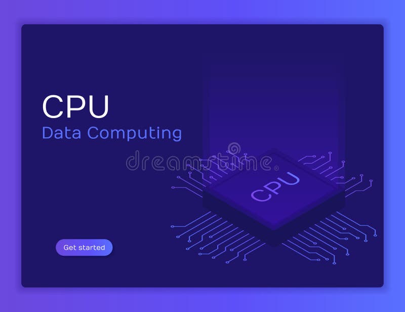 Isometric επίπεδο τσιπ επεξεργαστών ΚΜΕ GPU σύγχρονο διάνυσμα απεικό&n ελεύθερη απεικόνιση δικαιώματος